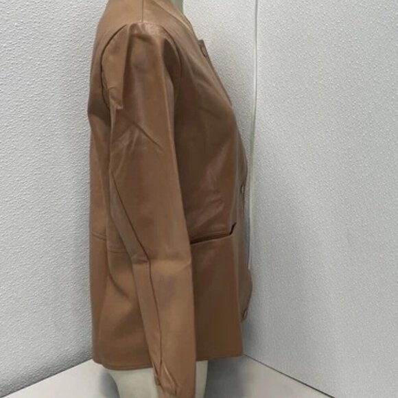 NEW BYRD Womens Varsity Jacket Brown Size S Sierra Lightweight Button Snap - Picture 7 of 7